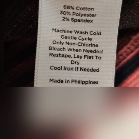 Talbots Striped Top Navy Blue & Coral 3/4 Sleeves With Gold Zipper Size … - Picture 11 of 11